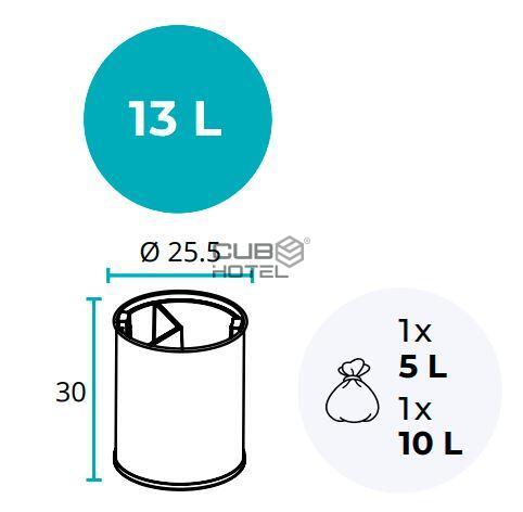 Balde Reciclaje 13L - 2 compartimentos
